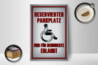 Holzschild Paken 12x18cm Parkplatz nur für Behinderte