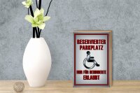 Holzschild Paken 12x18cm Parkplatz nur für Behinderte