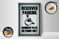 Holzschild Parken 12x18cm Parking handicap plate or