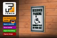 Holzschild Parken 12x18cm Parking handicap plate or