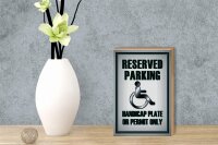 Holzschild Parken 12x18cm Parking handicap plate or