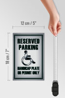 Holzschild Parken 12x18cm Parking handicap plate or