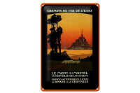 Blechschild Reise 20x30 cm Chemins de fer de Letat Le Mont St. Michel Schild