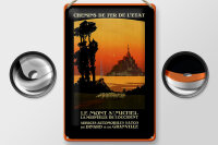 Blechschild Reise 20x30 cm Chemins de fer de Letat Le Mont St. Michel Schild
