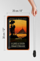 Blechschild Reise 20x30 cm Chemins de fer de Letat Le Mont St. Michel Schild