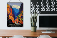 Blechschild Reise 20x30 cm La cote d Azur ses Montagne Deko Schild
