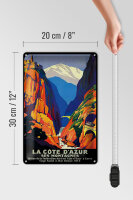 Blechschild Reise 20x30 cm La cote d Azur ses Montagne Deko Schild