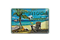 Blechschild Spruch 20x30 cm It is 5 O clock somewhere Deko Schild