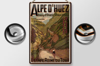 Blechschild Reise 20x30 cm Alpe s huez L etape reine du tour Deko Schild