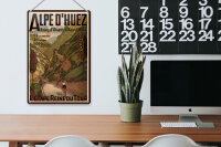 Blechschild Reise 20x30 cm Alpe s huez L etape reine du tour Deko Schild