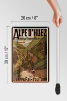 Blechschild Reise 20x30 cm Alpe s huez L etape reine du tour Deko Schild