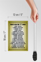 Holzschild Spruch 12x18cm How to use the F word