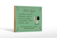 Holzschild Spruch 18x12cm Toilet Rules if you lift it up