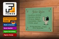 Holzschild Spruch 18x12cm Toilet Rules if you lift it up
