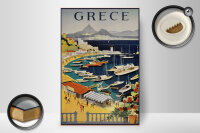Holzschild Reise 20x30 cm Grece Griechenland Strand Hafen Deko Schild