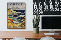 Holzschild Reise 20x30 cm Grece Griechenland Strand Hafen Deko Schild
