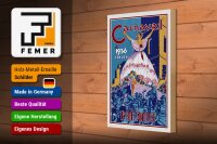 Holzschild Reise 20x30 cm Carnaval 1936 Panama viva la Reina Deko Schild