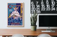Holzschild Reise 20x30 cm Carnaval 1936 Panama viva la Reina Deko Schild