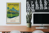 Holzschild Reise 20x30 cm Melbourne Australia Flinders Street Straßenbahn