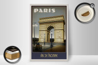 Holzschild Reise 20x30 cm Paris Frankreich Arc de Triomphe Deko Schild