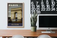 Holzschild Reise 20x30 cm Paris Frankreich Arc de Triomphe Deko Schild