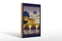Holzschild Reise 20x30 cm Vatican City Brücke Kuppel Deko Schild