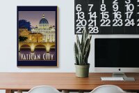 Holzschild Reise 20x30 cm Vatican City Brücke Kuppel Deko Schild