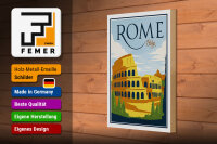 Holzschild Reise 20x30 cm Rom Italy Kolosseum Deko Schild