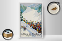 Holzschild Reise 20x30 cm St. Pierre de Chartreuse Les sport d´hiver Schild
