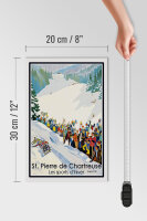 Holzschild Reise 20x30 cm St. Pierre de Chartreuse Les sport d´hiver Schild
