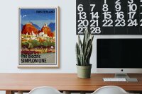 Holzschild Reise 20x30 cm Schweiz The electric Simlon line Deko Schild