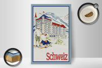 Holzschild Reise 20x30 cm Schweiz Hotel Wintersport Deko Schild