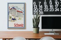 Holzschild Reise 20x30 cm Schweiz Hotel Wintersport Deko Schild