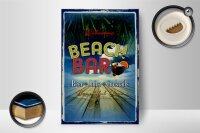 Holzschild Spruch 12x18cm Welcome Beach Bar Beer Juice