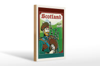 Holzschild Reise 20x30 cm Scotland Pack your Bags Dudelsack Deko Schild