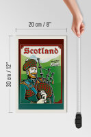 Holzschild Reise 20x30 cm Scotland Pack your Bags Dudelsack Deko Schild