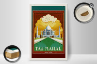 Holzschild Reise 20x30 cm Taj Mahal Agra India Deko Schild