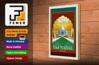 Holzschild Reise 20x30 cm Taj Mahal Agra India Deko Schild