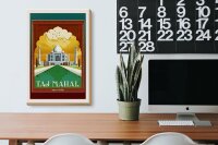 Holzschild Reise 20x30 cm Taj Mahal Agra India Deko Schild