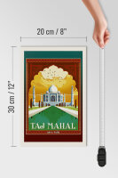 Holzschild Reise 20x30 cm Taj Mahal Agra India Deko Schild