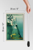 Holzschild Reise 20x30 cm The Crimea Burg Zitronen Baum Deko Schild