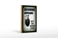 Holzschild Spruch 12x18cm Beschwerde Abteilung bitte Nr.