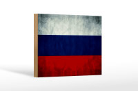Holzschild Flagge 18x12cm Russland Fahne Russia Flag