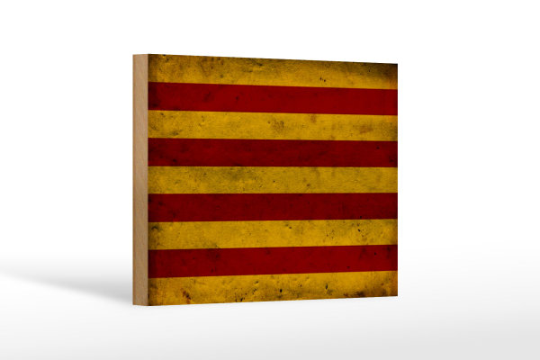 Holzschild Flagge 18x12cm Seneyera Fahne Catalan