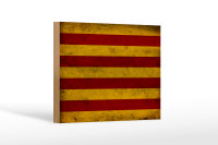 Holzschild Flagge 18x12cm Seneyera Fahne Catalan