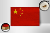 Holzschild Flagge 18x12cm China Fahne Wanddeko