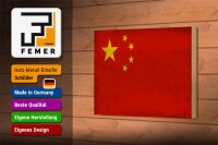 Holzschild Flagge 18x12cm China Fahne Wanddeko
