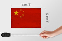 Holzschild Flagge 18x12cm China Fahne Wanddeko