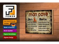 Holzschild Spruch 18x12cm Man Cave Do´s Don´ts