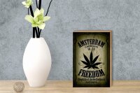Holzschild Cannabis 12x18cm Amsterdam freedom Kingdom